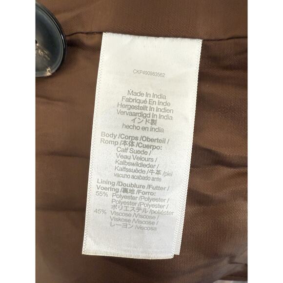 Alexa Chung for Madewell Brown Calf Suede Trench Coat Size 8 | Rare Collab NWT - Picture 14 of 15